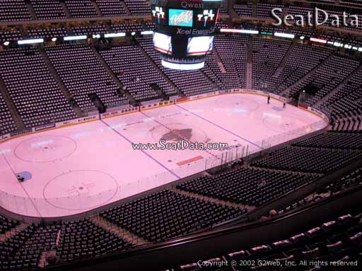Seat view from section 207 at the Xcel Energy Center, home of the Minnesota Wild