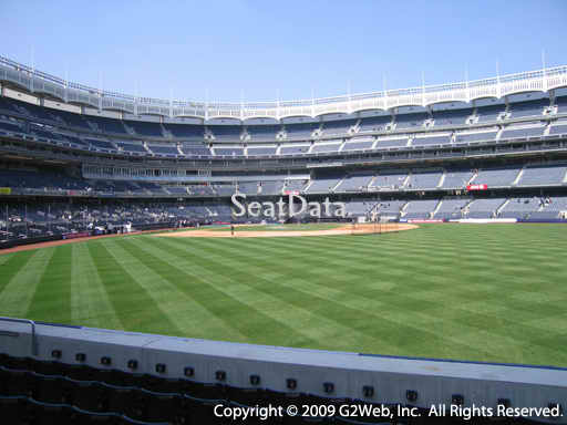 Seat view from section 103 at Yankee Stadium, home of the New York Yankees