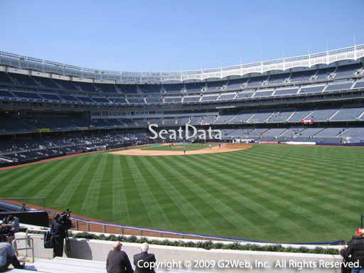 Seat view from bleacher section 201 at Yankee Stadium, home of the New York Yankees