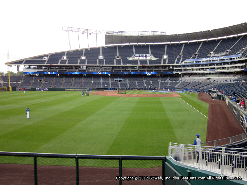 Seat view from section 106 at Kauffman Stadium, home of the Kansas City Royals