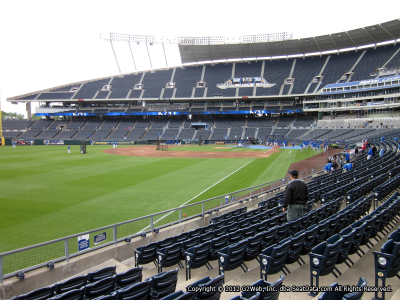 Seat view from section 109 at Kauffman Stadium, home of the Kansas City Royals