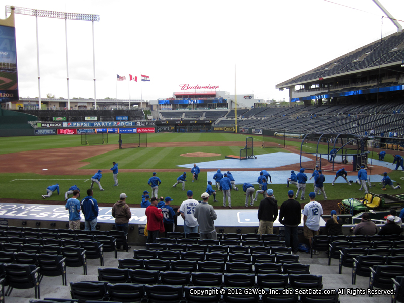 Seat view from section 122 at Kauffman Stadium, home of the Kansas City Royals
