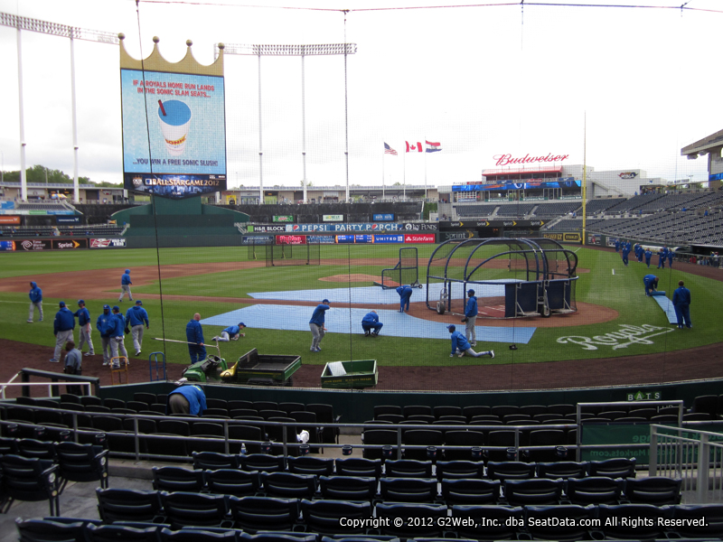 Seat view from section 125 at Kauffman Stadium, home of the Kansas City Royals