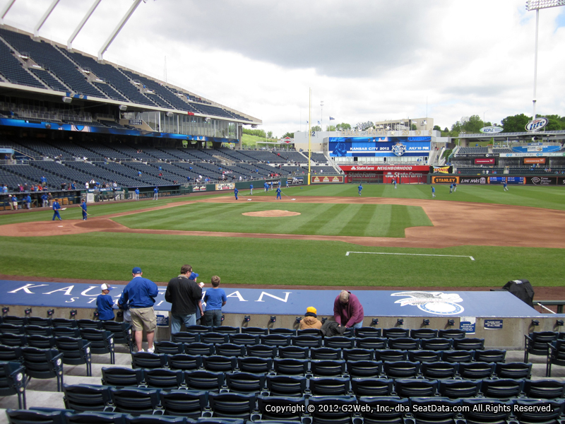 Seat view from section 135 at Kauffman Stadium, home of the Kansas City Royals