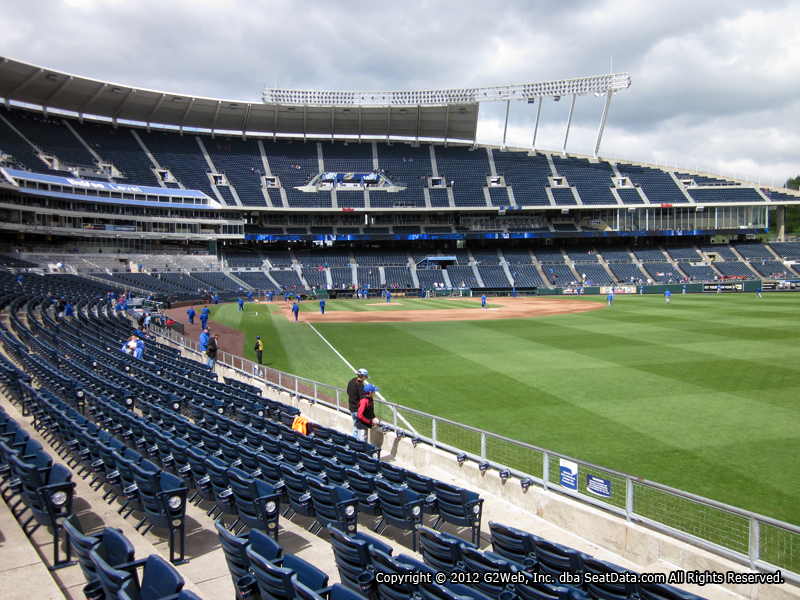 Seat view from section 147 at Kauffman Stadium, home of the Kansas City Royals