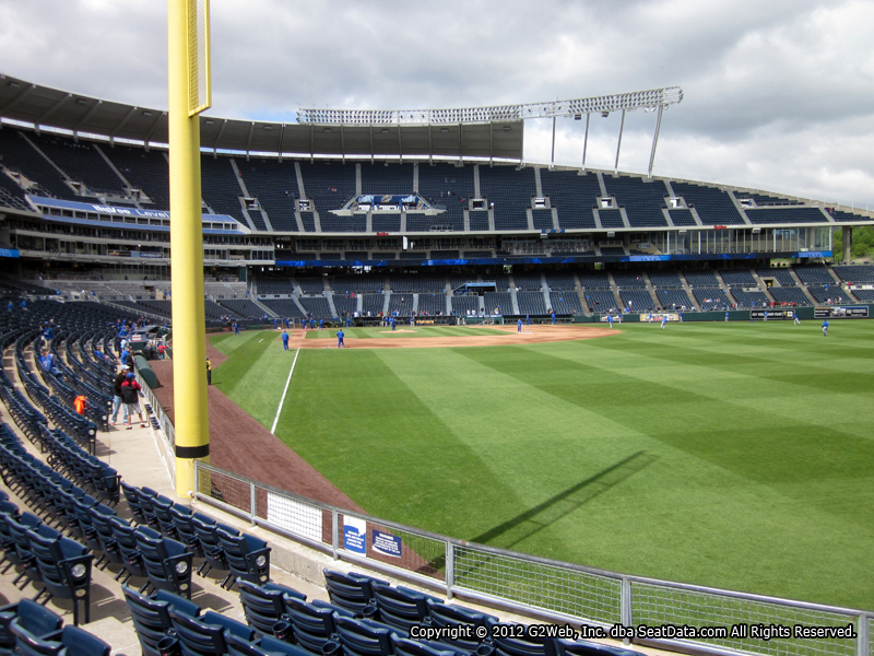 Seat view from section 148 at Kauffman Stadium, home of the Kansas City Royals