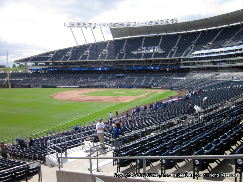 Seat view from section 210 at Kauffman Stadium, home of the Kansas City Royals