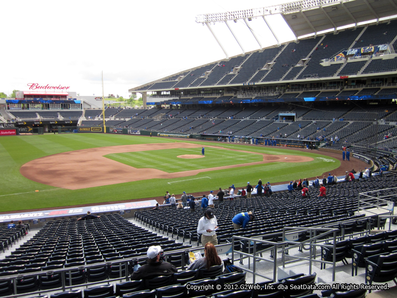 Seat view from section 217 at Kauffman Stadium, home of the Kansas City Royals