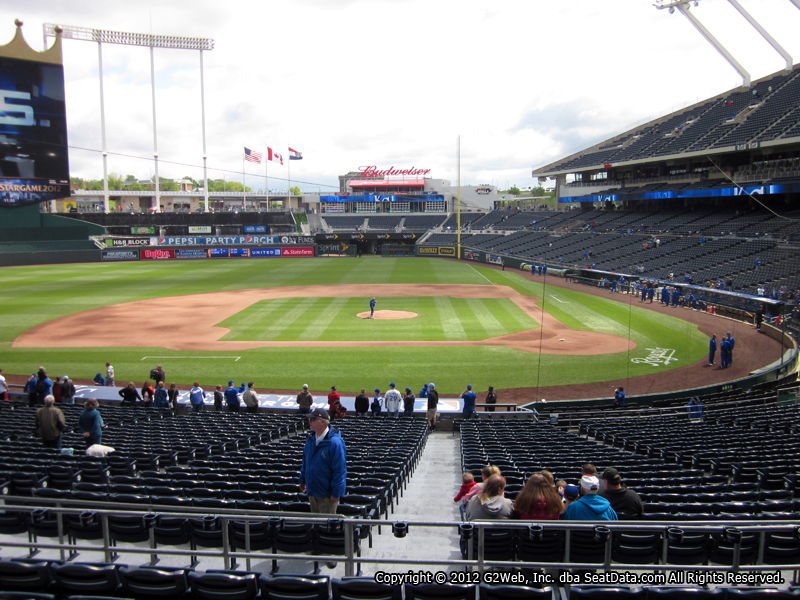Seat view from section 223 at Kauffman Stadium, home of the Kansas City Royals
