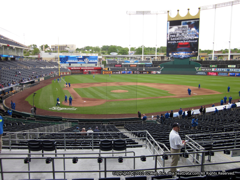 Seat view from section 230 at Kauffman Stadium, home of the Kansas City Royals