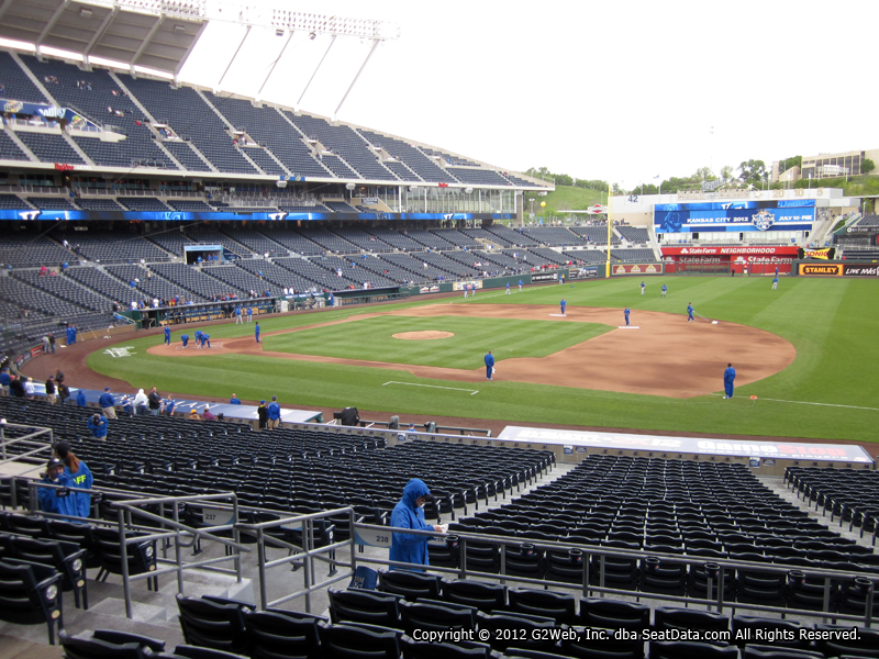 Seat view from section 238 at Kauffman Stadium, home of the Kansas City Royals