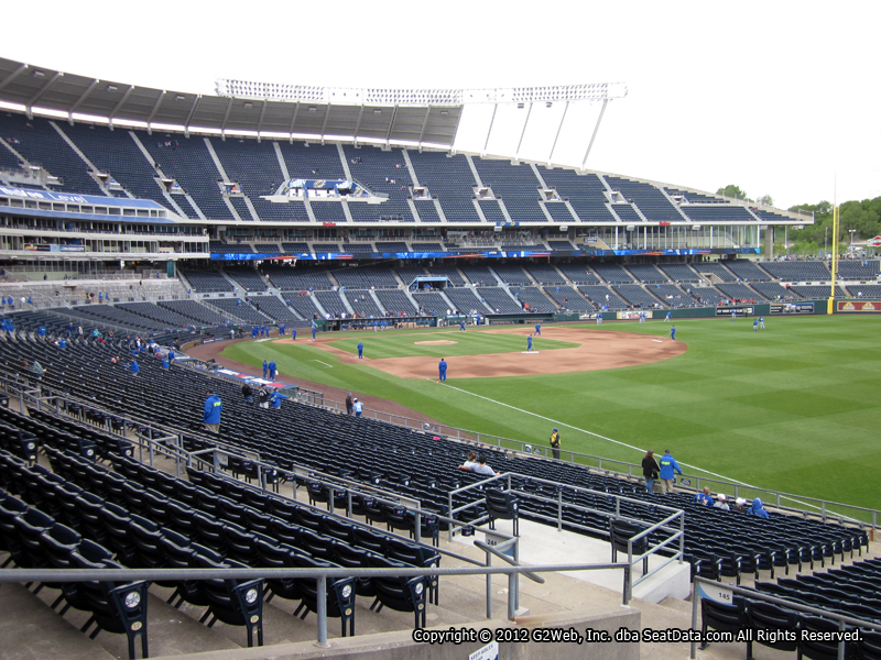 Seat view from section 245 at Kauffman Stadium, home of the Kansas City Royals