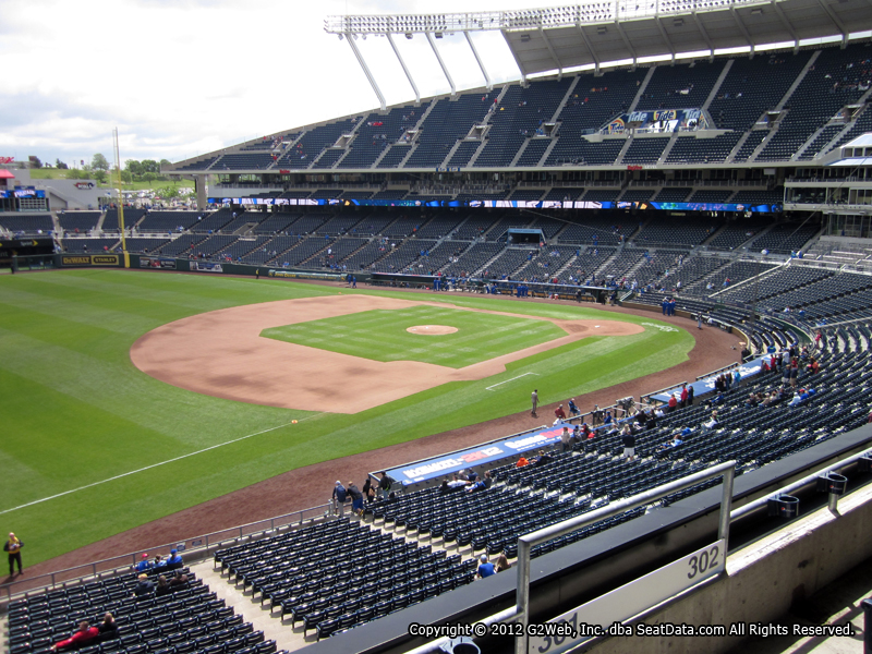 Seat view from section 301 at Kauffman Stadium, home of the Kansas City Royals