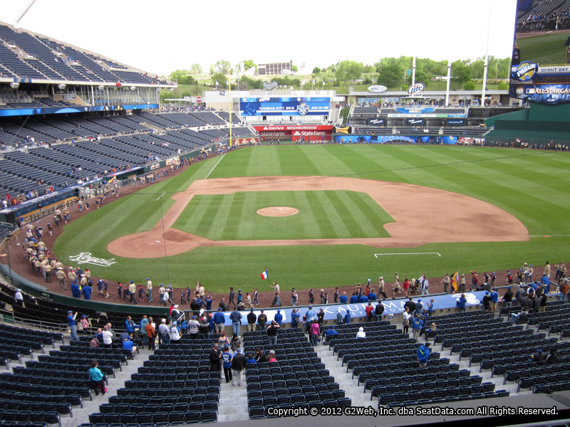 Seat view from section 314 at Kauffman Stadium, home of the Kansas City Royals