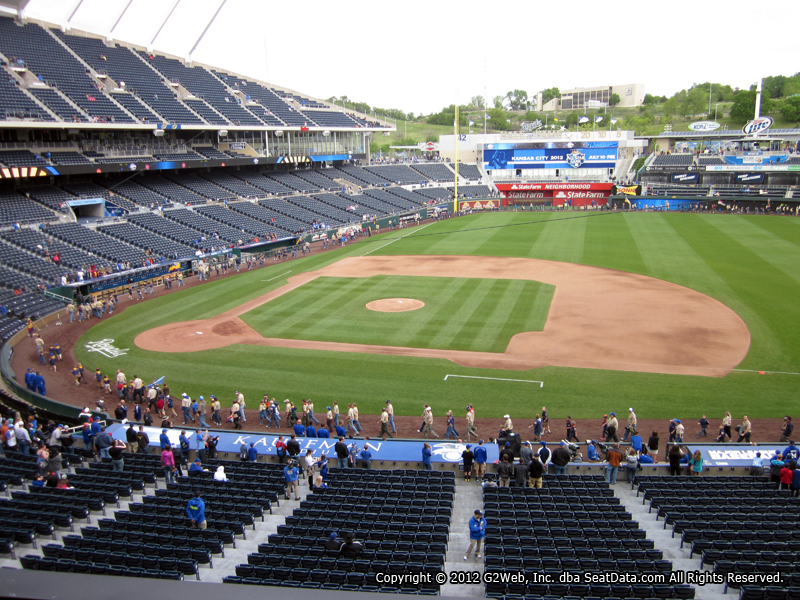 Seat view from section 317 at Kauffman Stadium, home of the Kansas City Royals