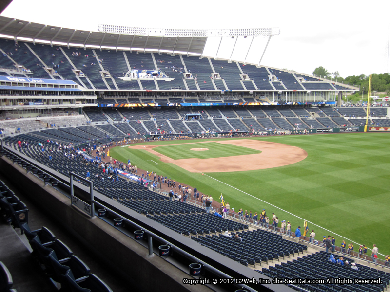 Seat view from section 325 at Kauffman Stadium, home of the Kansas City Royals