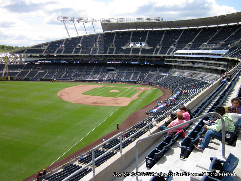 Seat view from section 401 at Kauffman Stadium, home of the Kansas City Royals