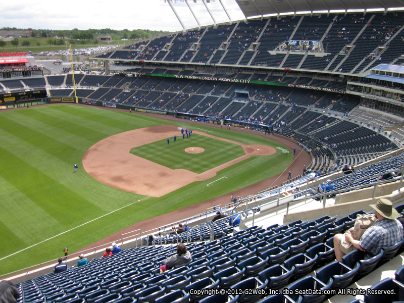 Seat view from section 405 at Kauffman Stadium, home of the Kansas City Royals