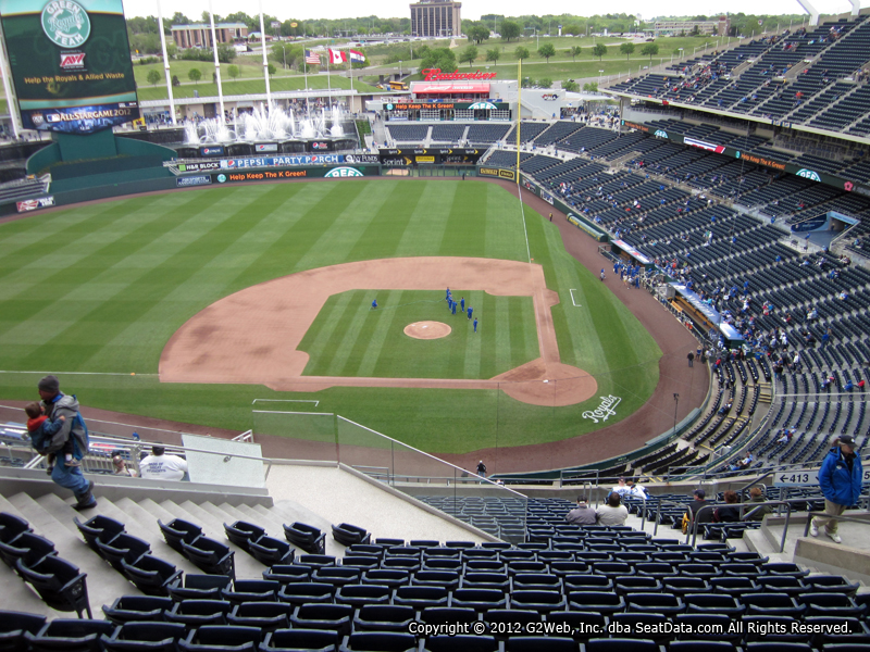 Seat view from section 413 at Kauffman Stadium, home of the Kansas City Royals