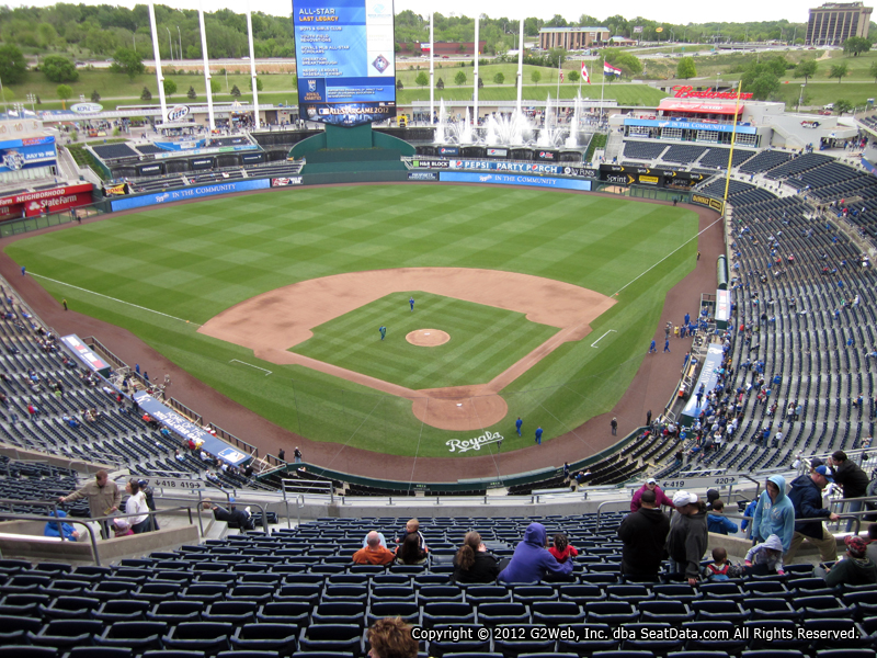 Seat view from section 419 at Kauffman Stadium, home of the Kansas City Royals