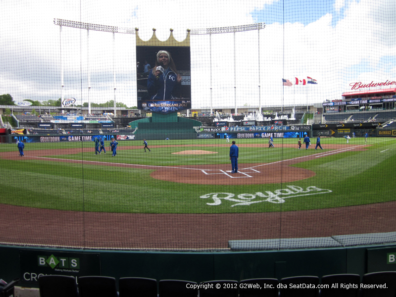 View from Crown Club Section 3 at Kauffman Stadium, home of the Kansas City Royals