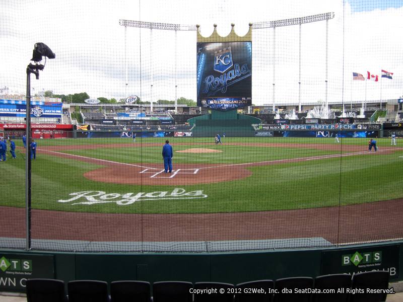 View from Crown Club Section 4 at Kauffman Stadium, home of the Kansas City Royals