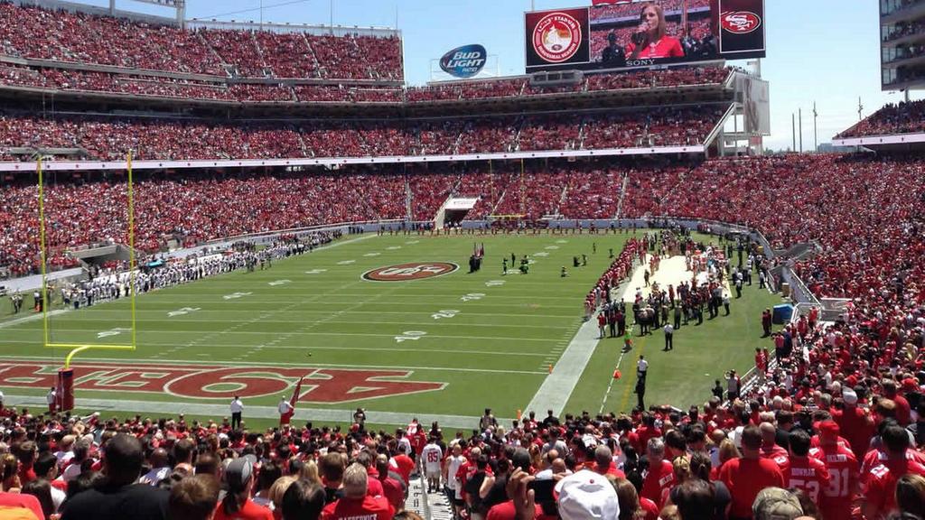 Seat view from section 101 at Levi’s Stadium, home of the San Francisco 49ers