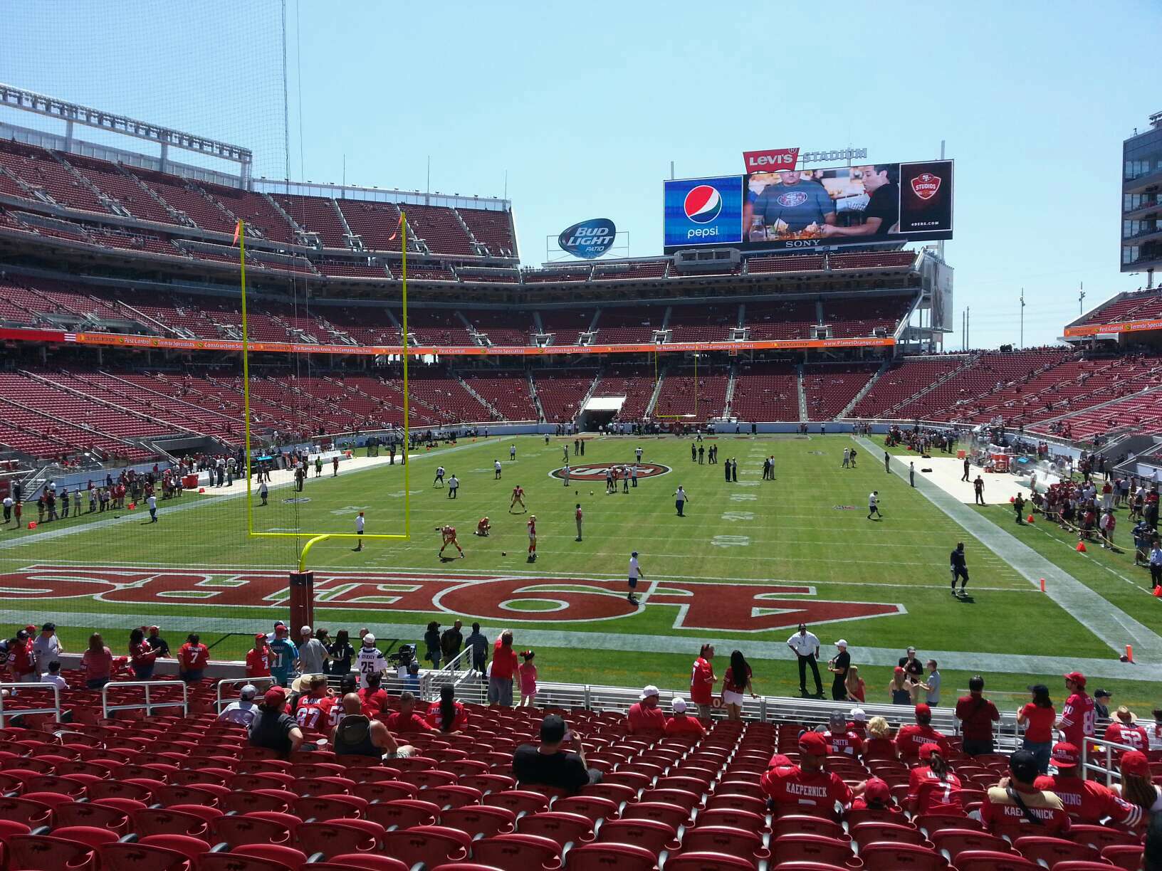 Seat view from section 102 at Levi’s Stadium, home of the San Francisco 49ers