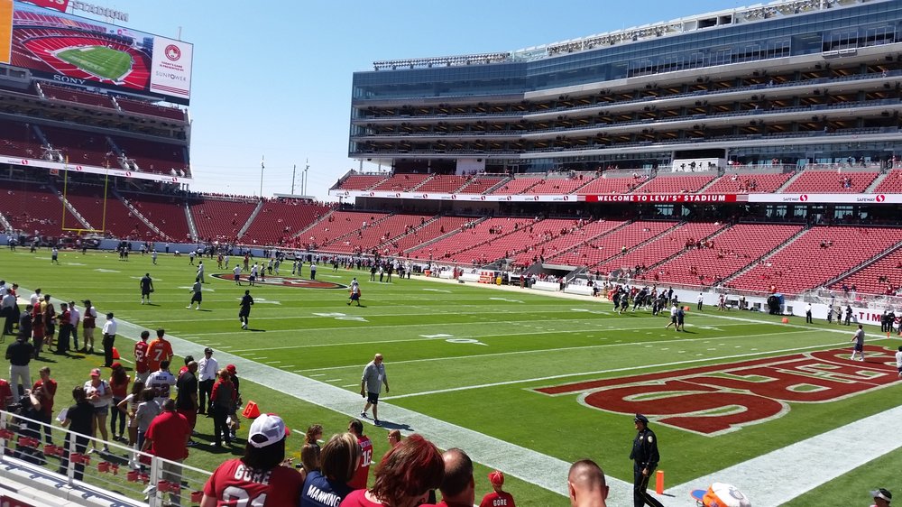 Seat view from section 108 at Levi’s Stadium, home of the San Francisco 49ers
