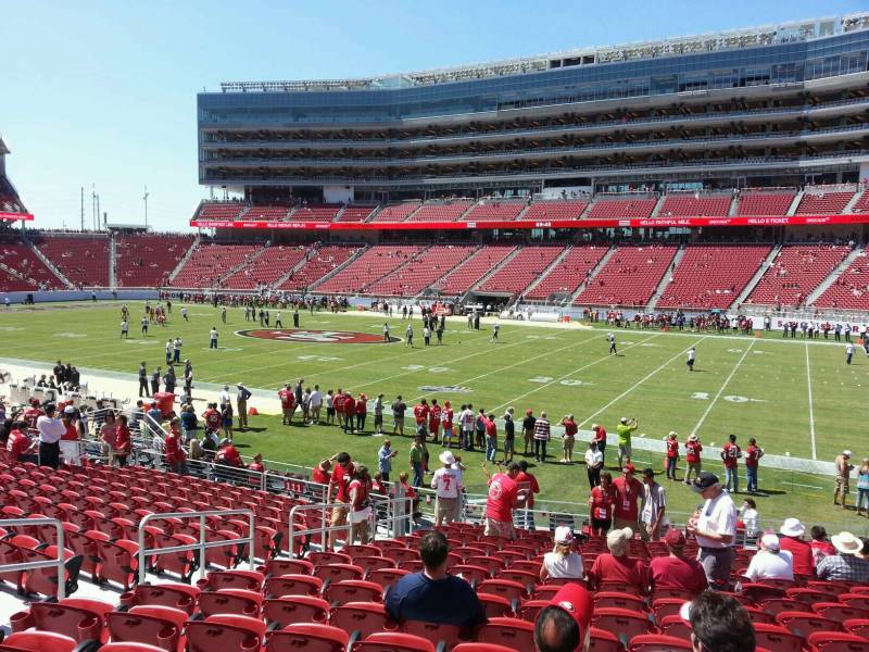 Seat view from section 110 at Levi’s Stadium, home of the San Francisco 49ers