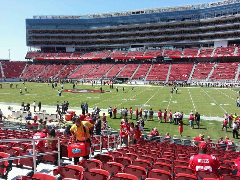 Seat view from section 111 at Levi’s Stadium, home of the San Francisco 49ers