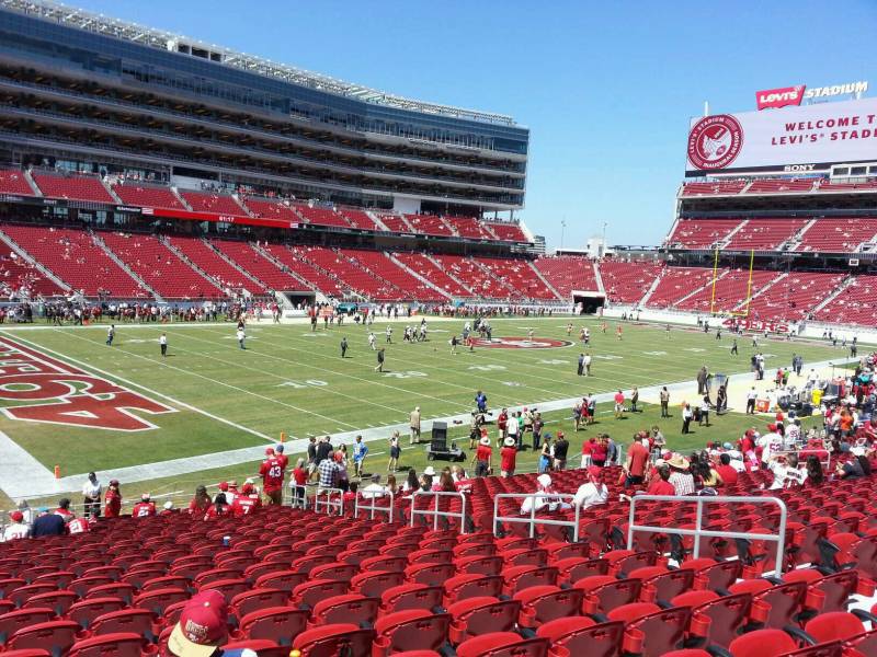 Seat view from section 122 at Levi’s Stadium, home of the San Francisco 49ers