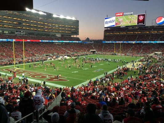 Seat view from section 123 at Levi’s Stadium, home of the San Francisco 49ers