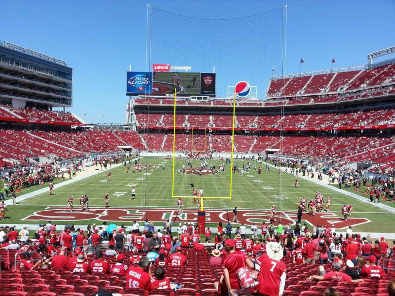 Seat view from section 127 at Levi’s Stadium, home of the San Francisco 49ers