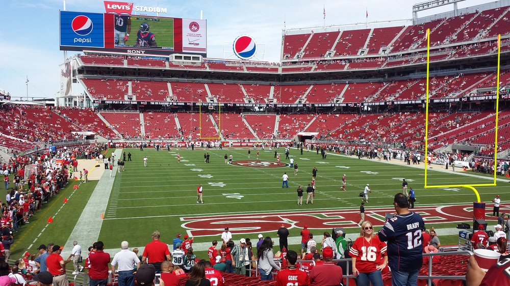 Seat view from section 129 at Levi’s Stadium, home of the San Francisco 49ers