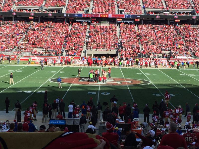 Seat view from section 138 at Levi’s Stadium, home of the San Francisco 49ers