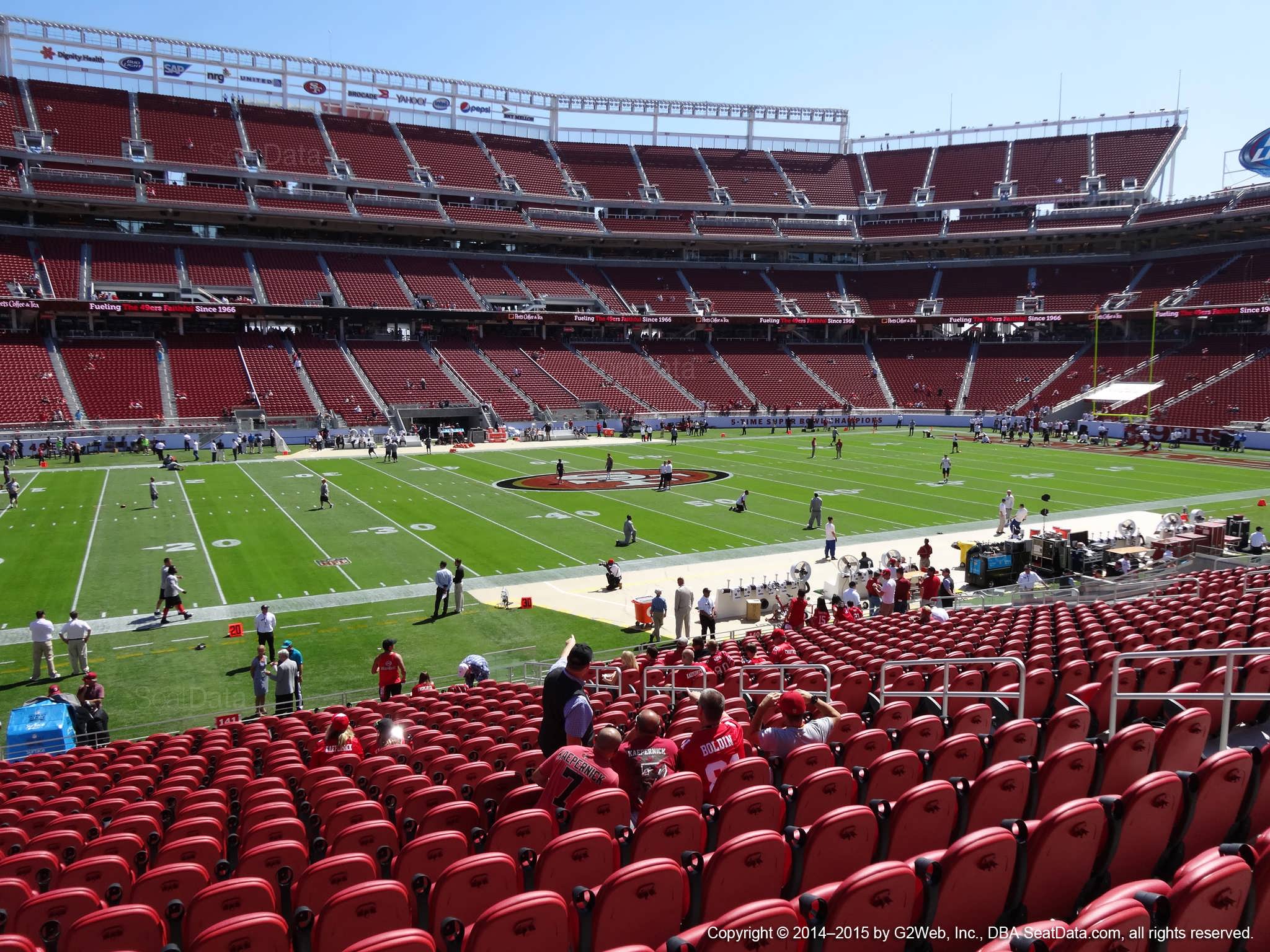 Seat view from section 141 at Levi’s Stadium, home of the San Francisco 49ers