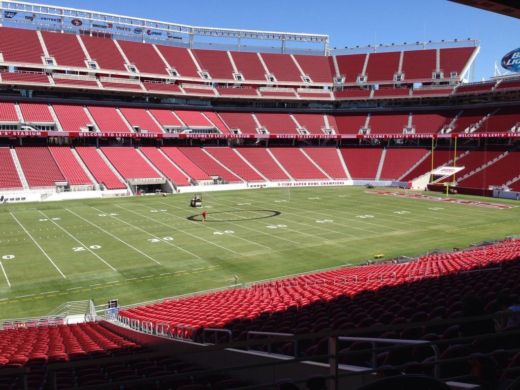 Seat view from section 142 at Levi’s Stadium, home of the San Francisco 49ers