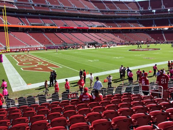 Seat view from section 144 at Levi’s Stadium, home of the San Francisco 49ers