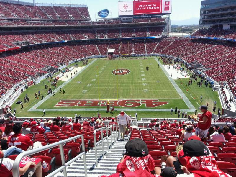 Seat view from section 202 at Levi’s Stadium, home of the San Francisco 49ers