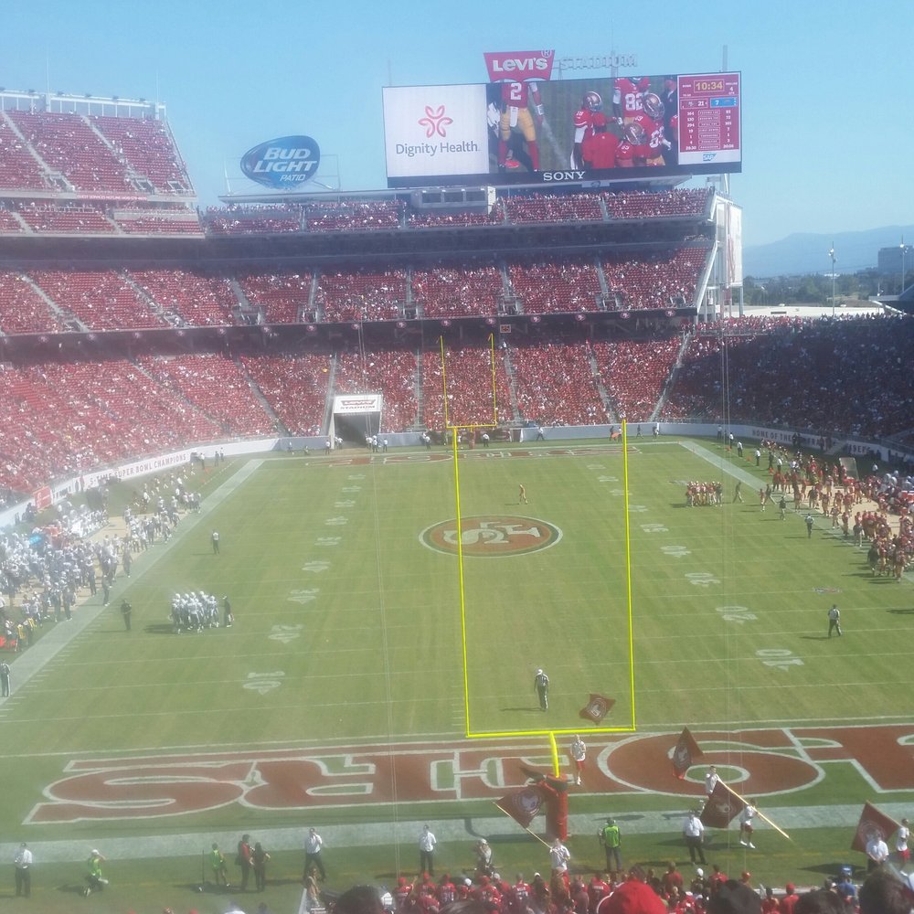 Seat view from section 203 at Levi’s Stadium, home of the San Francisco 49ers