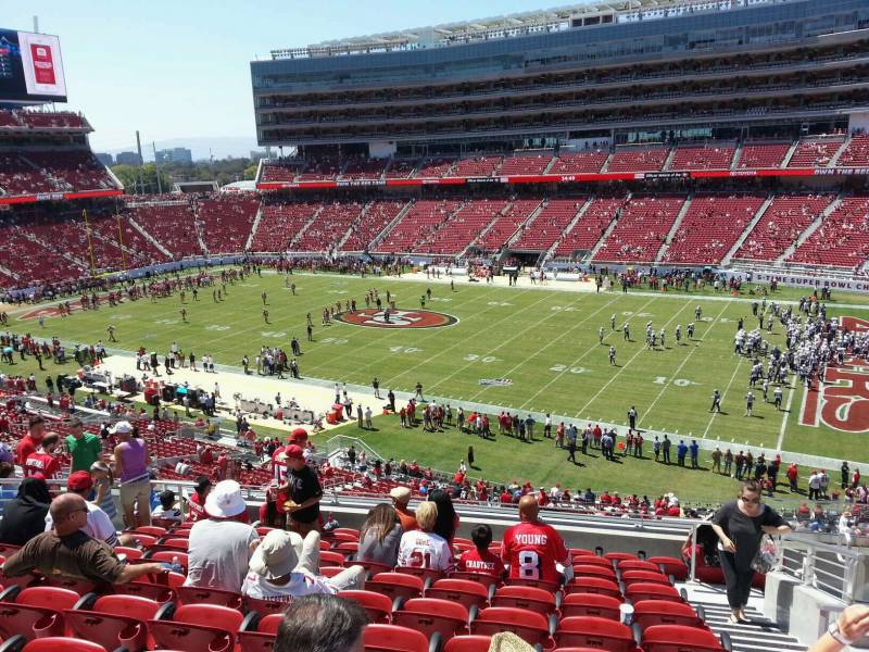 Seat view from section 211 at Levi’s Stadium, home of the San Francisco 49ers