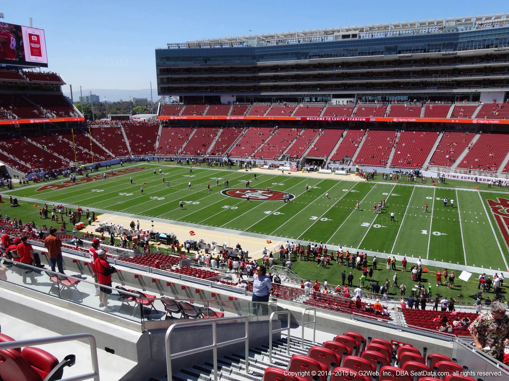 Seat view from section 212 at Levi’s Stadium, home of the San Francisco 49ers