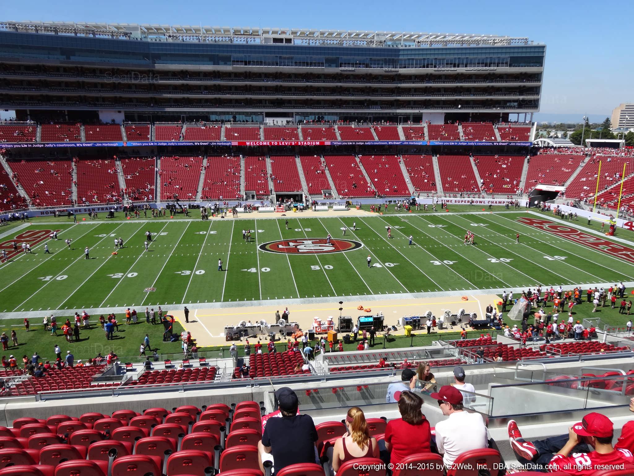 Seat view from section 217 at Levi’s Stadium, home of the San Francisco 49ers