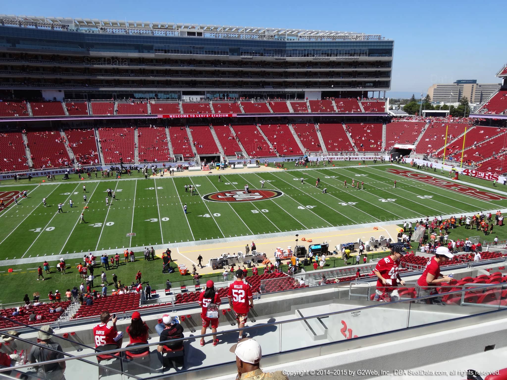 Seat view from section 218 at Levi’s Stadium, home of the San Francisco 49ers