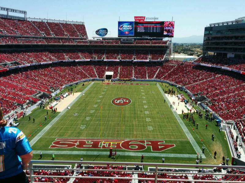 Seat view from section 303 at Levi’s Stadium, home of the San Francisco 49ers