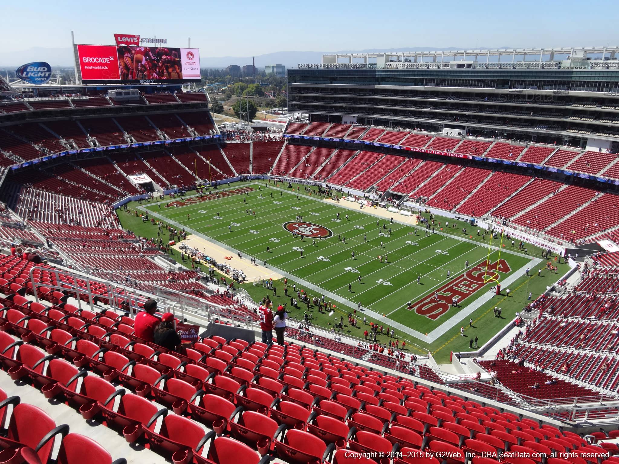 Seat view from section 405 at Levi’s Stadium, home of the San Francisco 49ers