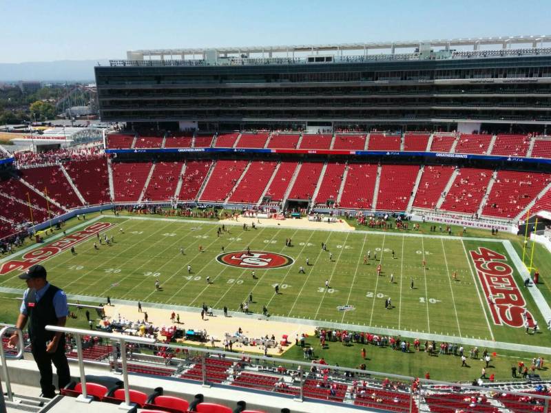 Seat view from section 409 at Levi’s Stadium, home of the San Francisco 49ers