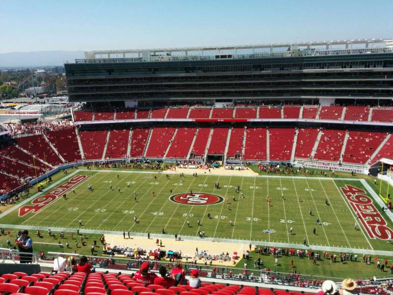Seat view from section 410 at Levi’s Stadium, home of the San Francisco 49ers
