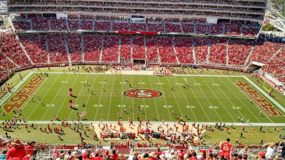 Seat view from section 412 at Levi’s Stadium, home of the San Francisco 49ers